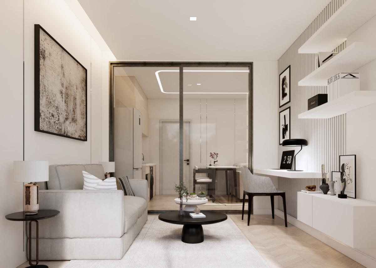 ภาพห้องนั่งเล่นจากประกาศ Life Sukhumvit 48 บน DOCONDO